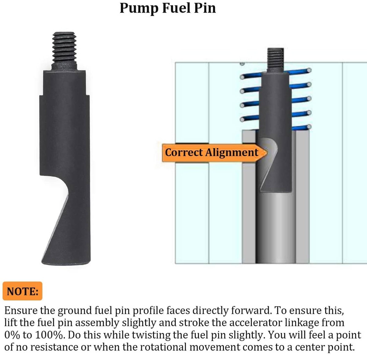 Solid Spare Pump Fuel Pin & 3200 RPM Governor Spring Kit for 1988-1993 Dodge Cummins 5.9L VE