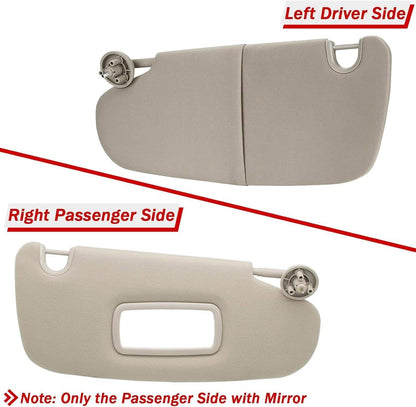 Solidspare 2Pcs Sun Visor Set Left & Right For 2002-2009 Dodge Ram 1500 2500 3500 Beige