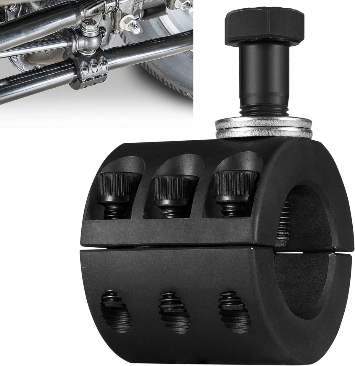 Solid Spare Steering Stabilizer Tie Rod Clamp 1-3/8" for Jeep Wrangler JK TJ XJ ZJ MJ 07-18