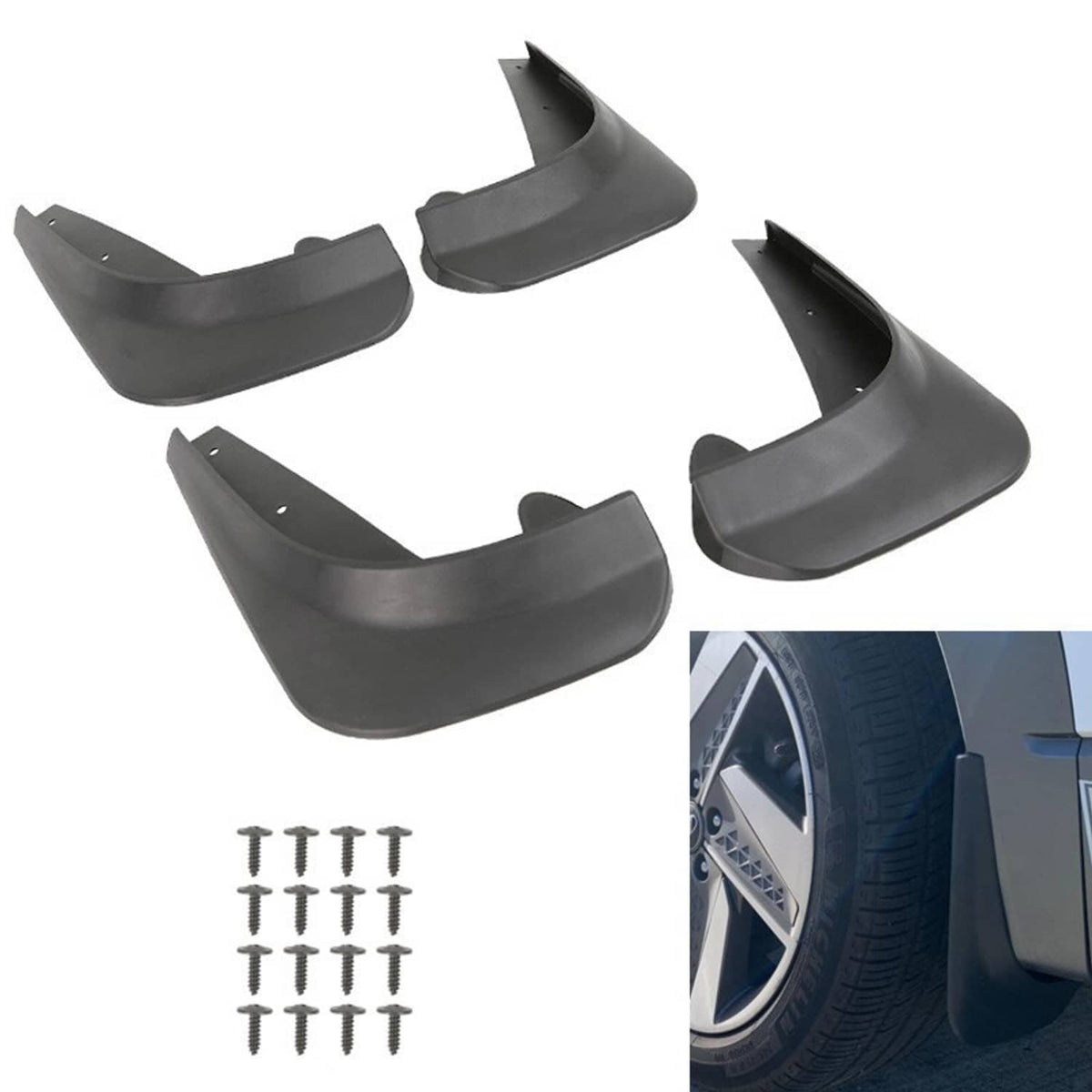Solidspare 4X Wearing Mud Flaps Mudguards Fender Splash Guards For Dodge Challenger R/T SRT