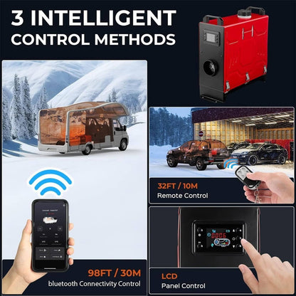 Solidspare 8KW Diesel Air Heater 12V/24V APP Bluetooth & 110V AC Adapter For Car RV Indoors