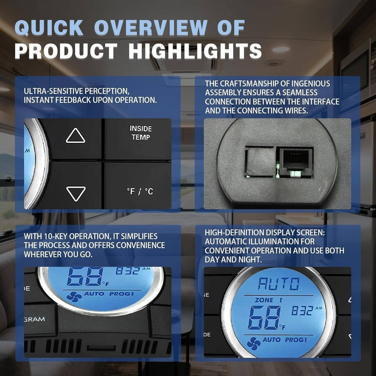 Solidspare New 3314082.000 RV Thermostat Multi-Zone Comfort Control Center 2 Thermostat