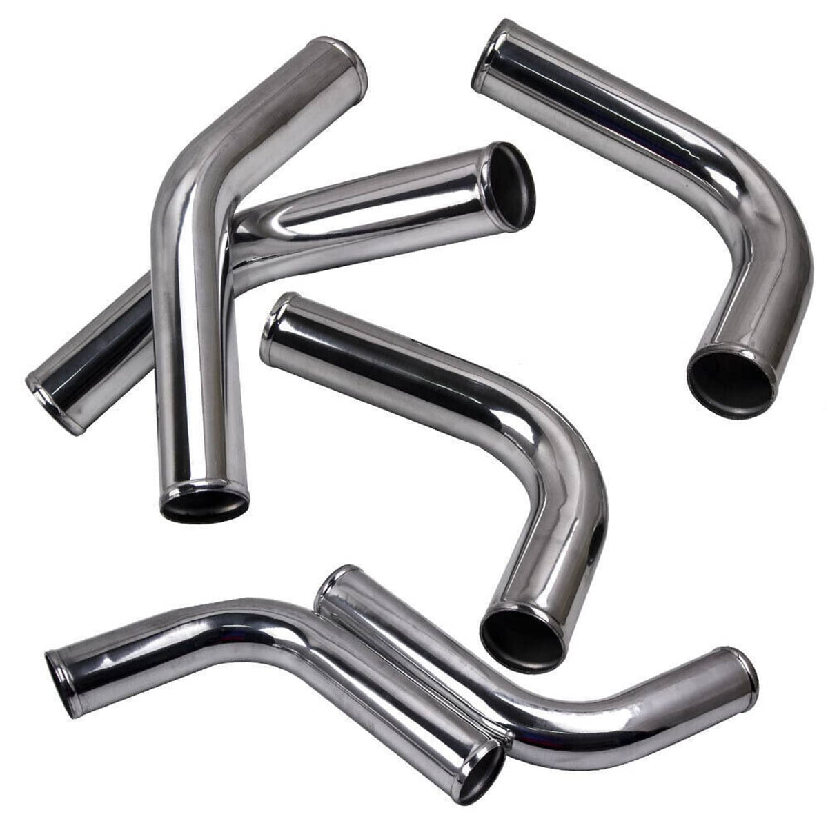 Solidspare 8PCS 2.5" Universal Aluminum Turbo Intercooler Elbow Pipe Kits Silver New