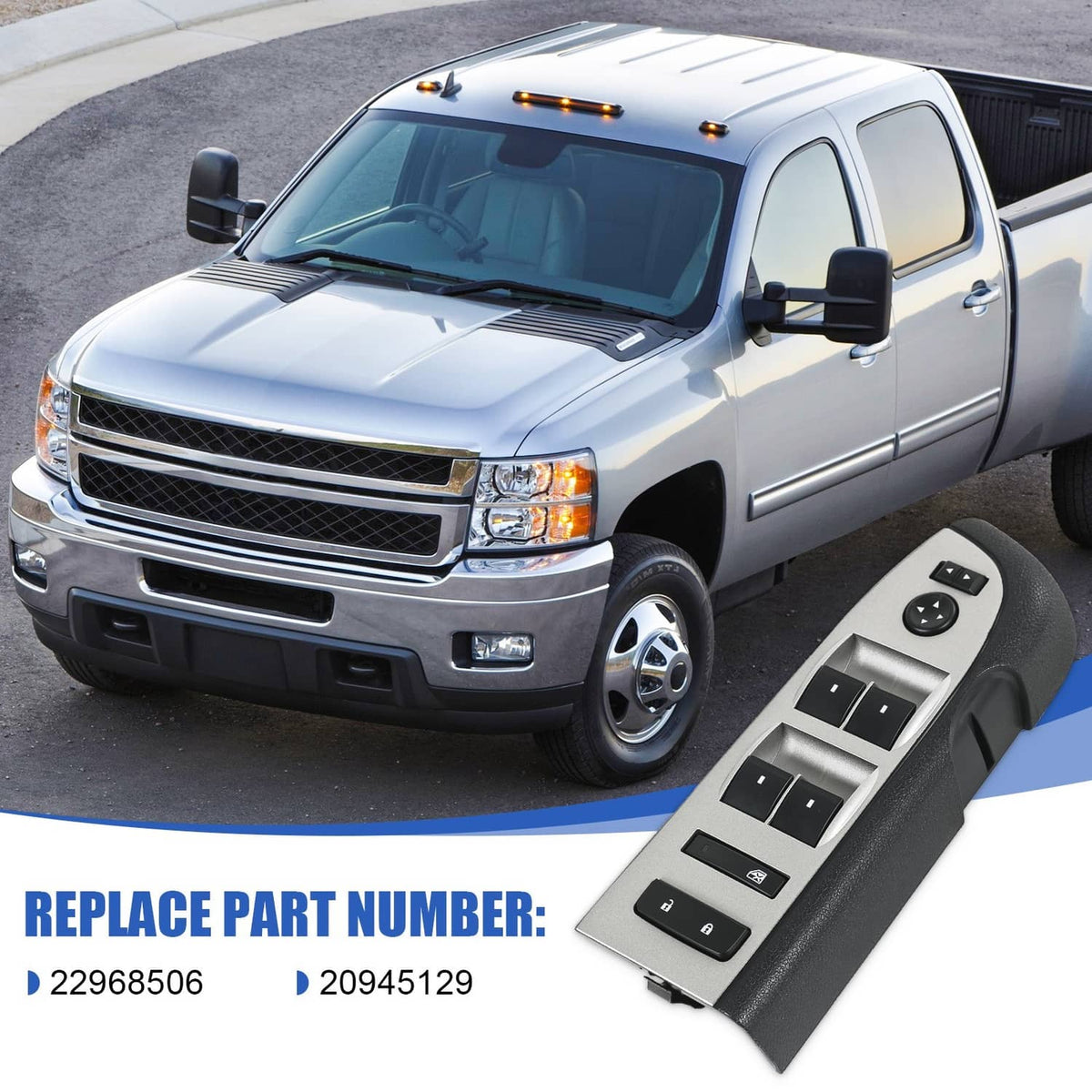 Solidspare Master Power Window Switch W/Black Bezel For 2007-2013 Chevrolet Silverado 1500