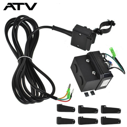 Solidspare 12V Solenoid Relay Contactor and Winch Rocker Thumb Switch Combo Set for ATV