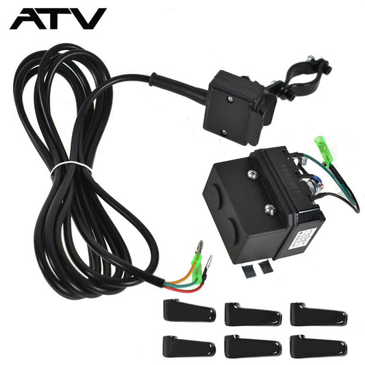 Solidspare 12V Solenoid Relay Contactor and Winch Rocker Thumb Switch Combo Set for ATV