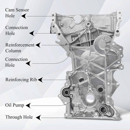 Solidspare Silver Engine Oil Pump Timing Chain Cover for 2017-2020 Hyundai Elantra 2.0L