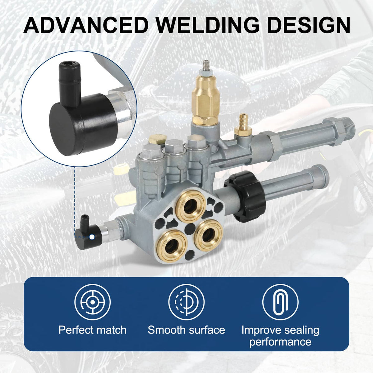 Solidspare Complete Pump Head W/ Unloader 2800 PSI for SRMW2.3G28 & SRMW2.4G28 Model Pumps