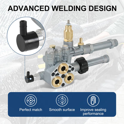 Solidspare Complete Pump Head W/ Unloader 2800 PSI for SRMW2.3G28 & SRMW2.4G28 Model Pumps