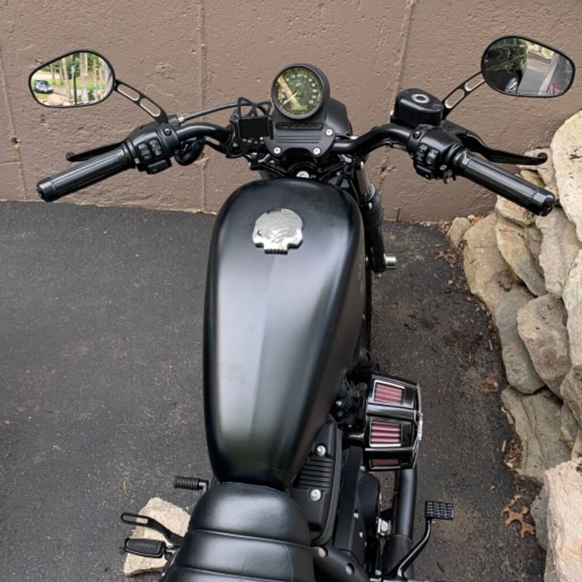 Solidspare 8mm Black Rear View Mirrors For Harley FLSTC FXDB Dyna FXDF Left and Right