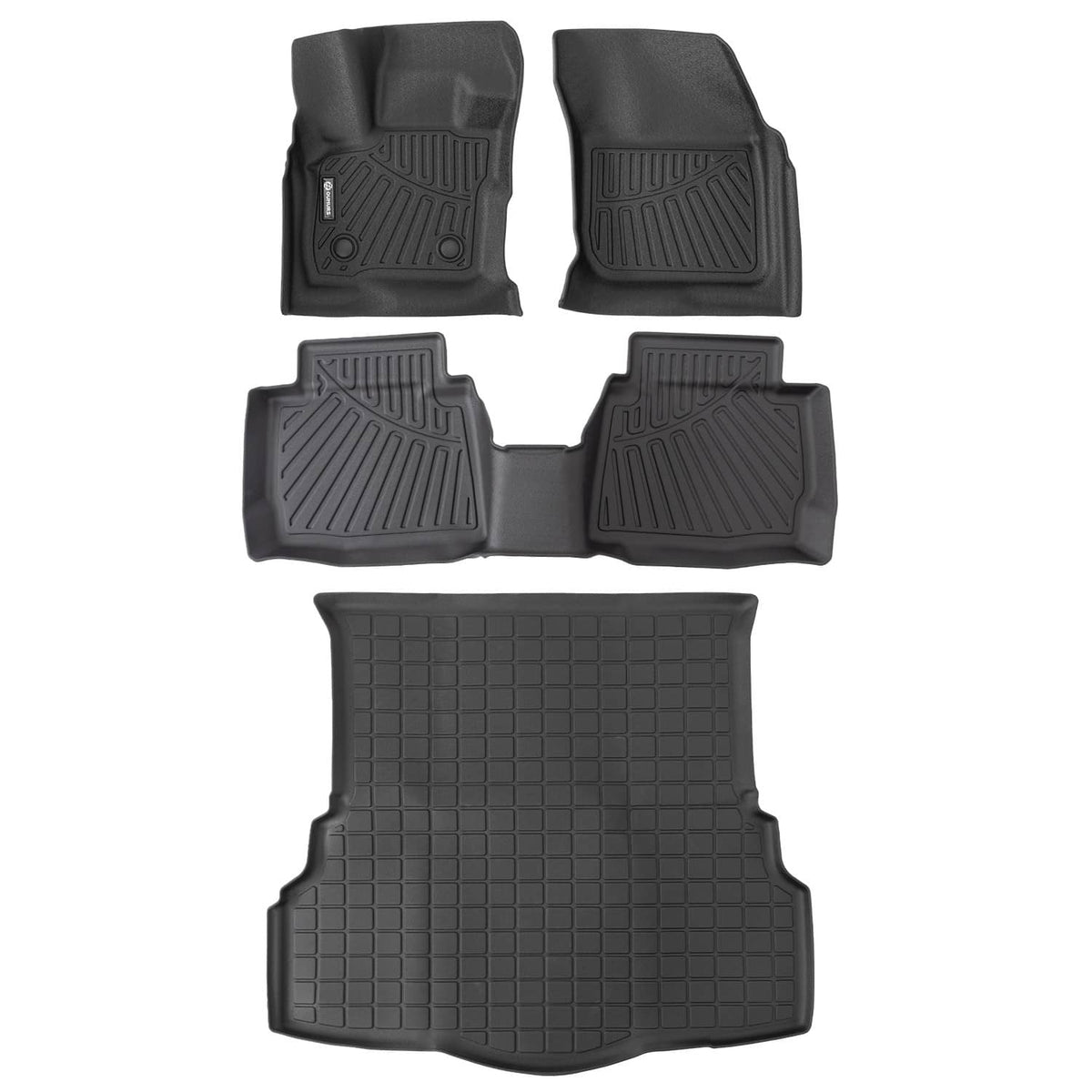 Solidspare TPE Floor Mats & Cargo Liners For 2017-2020 Ford Fusion All-Weather Black 4Pcs