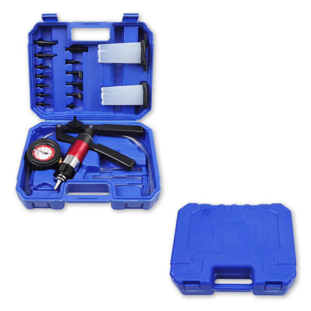 Solidspare 21pcs Hand Held Vacuum Pressure Pump Tester Brake Fluid Bleeder Bleeding Tool US