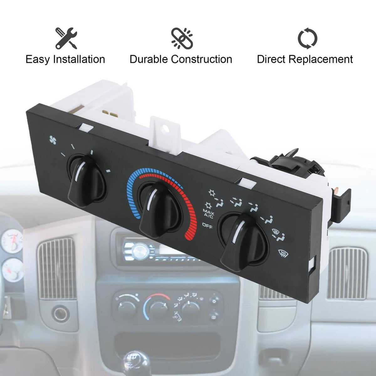Solidspare 55055459AF A/C Heater Manual Climate Temp Control Panel For 98-03 Dodge Ram Van