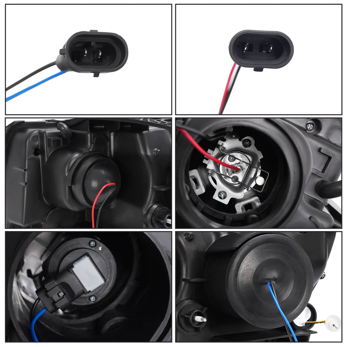 Solid Spare For Jeep Grand Cherokee 2011 2012 2013 LED DRL Projector Headlights Black Pair