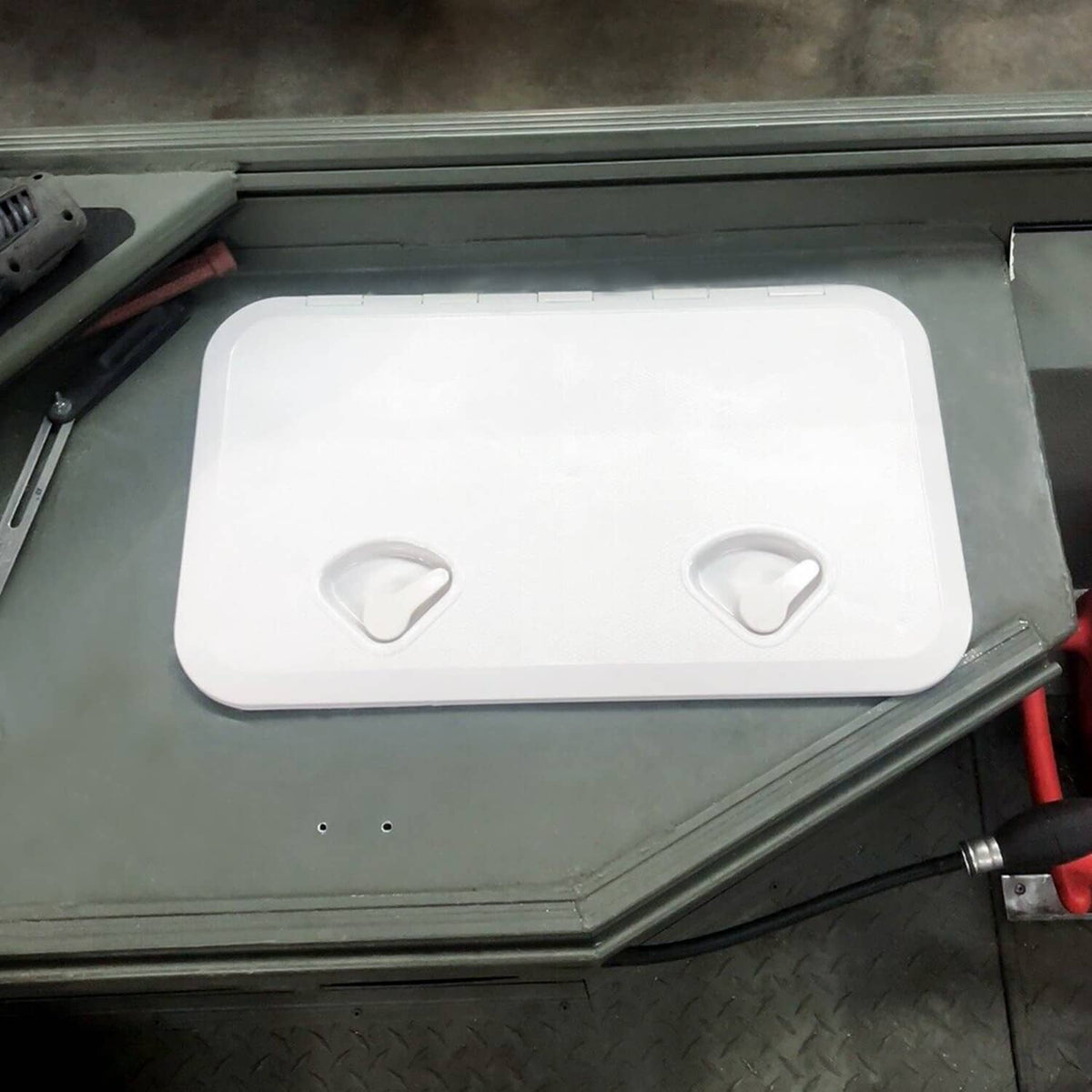 Solidspare 24"x14" Marine Boat Deck Hatch White Boat Access Hatch & Lid Easy installation