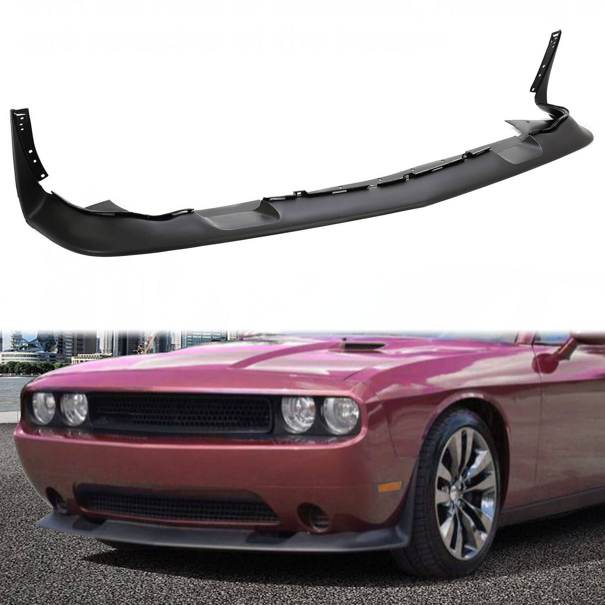 Solid Spare For Dodge Challenger 2008-2014 SRT Style Front Bumper Chin Spoiler Splitter Lip
