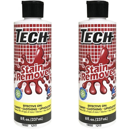 2-Pack Tech No Scent Stain Remover Liquid - Multi Purpose Non-toxic 8 oz
