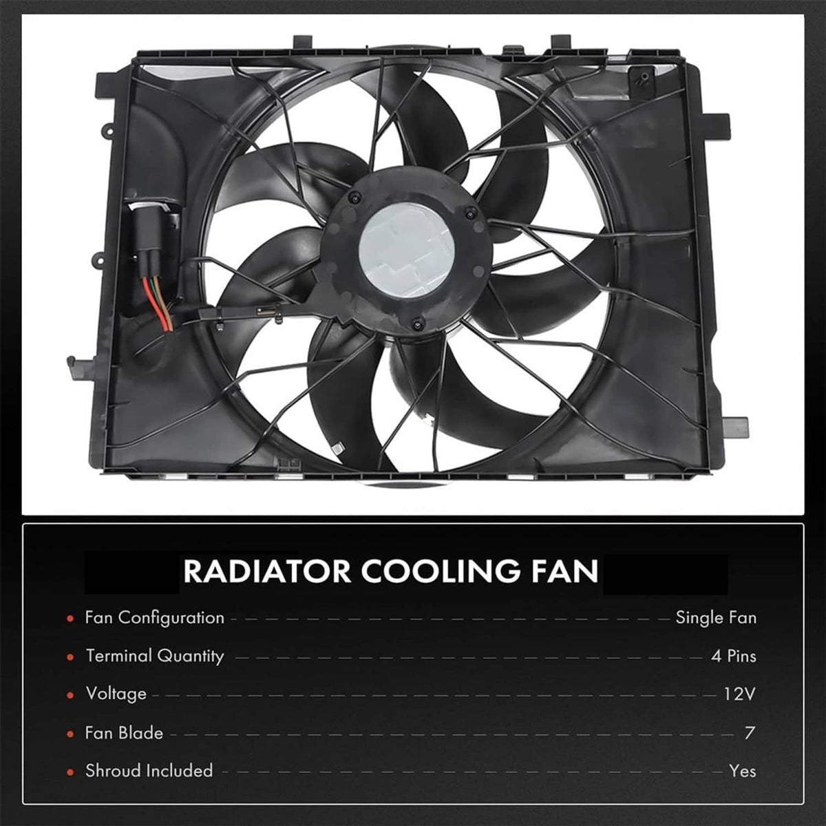 Solidspare New Radiator Cooling Fan For 2010-14 Mercedes-Benz C250 C300 C350 C63 AMG GLK350