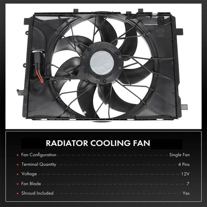 Solidspare New Radiator Cooling Fan For 2010-14 Mercedes-Benz C250 C300 C350 C63 AMG GLK350
