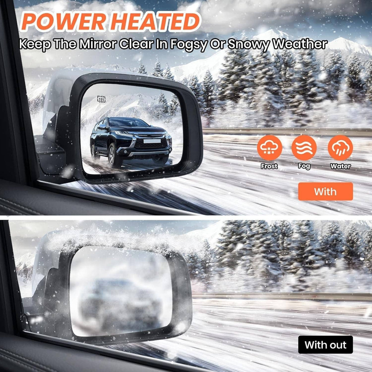 Solidspare Left Side Manual Fold Mirror Blind Spot For 11-22 Jeep Grand Cherokee 68236930AF