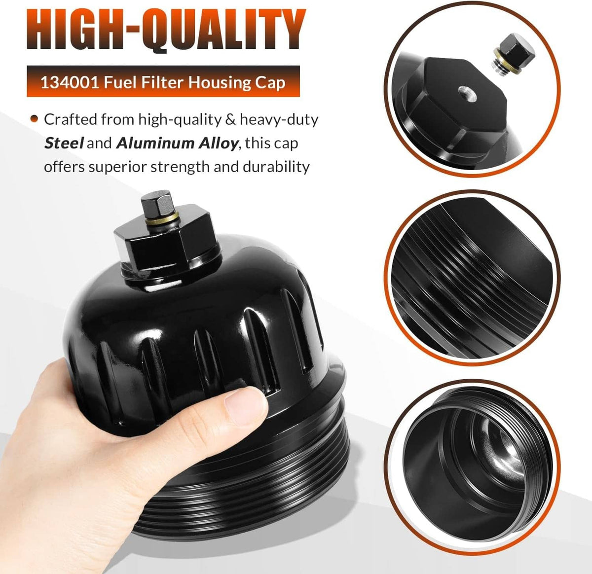 Solidspare 134001 Billet Aluminum Fuel Filter Housing Cap for 2017-19 GM Duramax 6.6L L5P