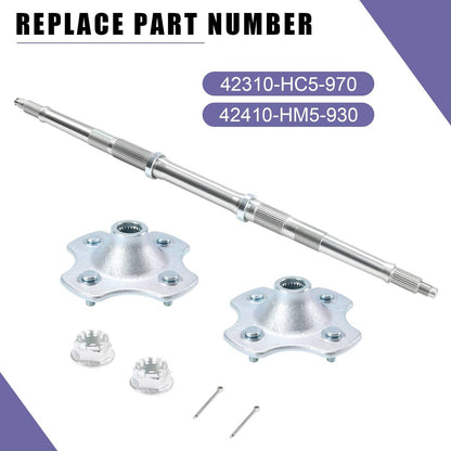 Solidspare For Honda TRX300FW Fourtrax 300 4X4 1988-1991 Rear Axle Shaft W/ Wheel Hub Nuts