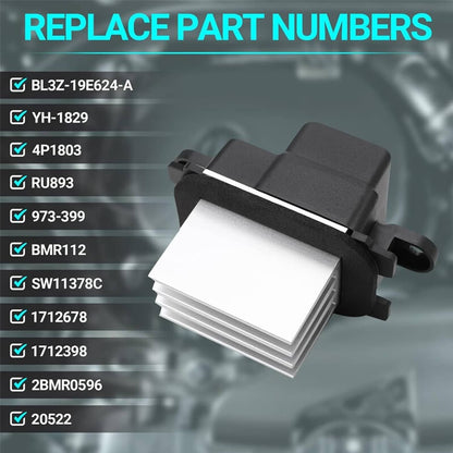 Solidspare Heater Fan HVAC Blower Motor Resistor For 09-17 Ford BL3Z-19E624-A YH-1829