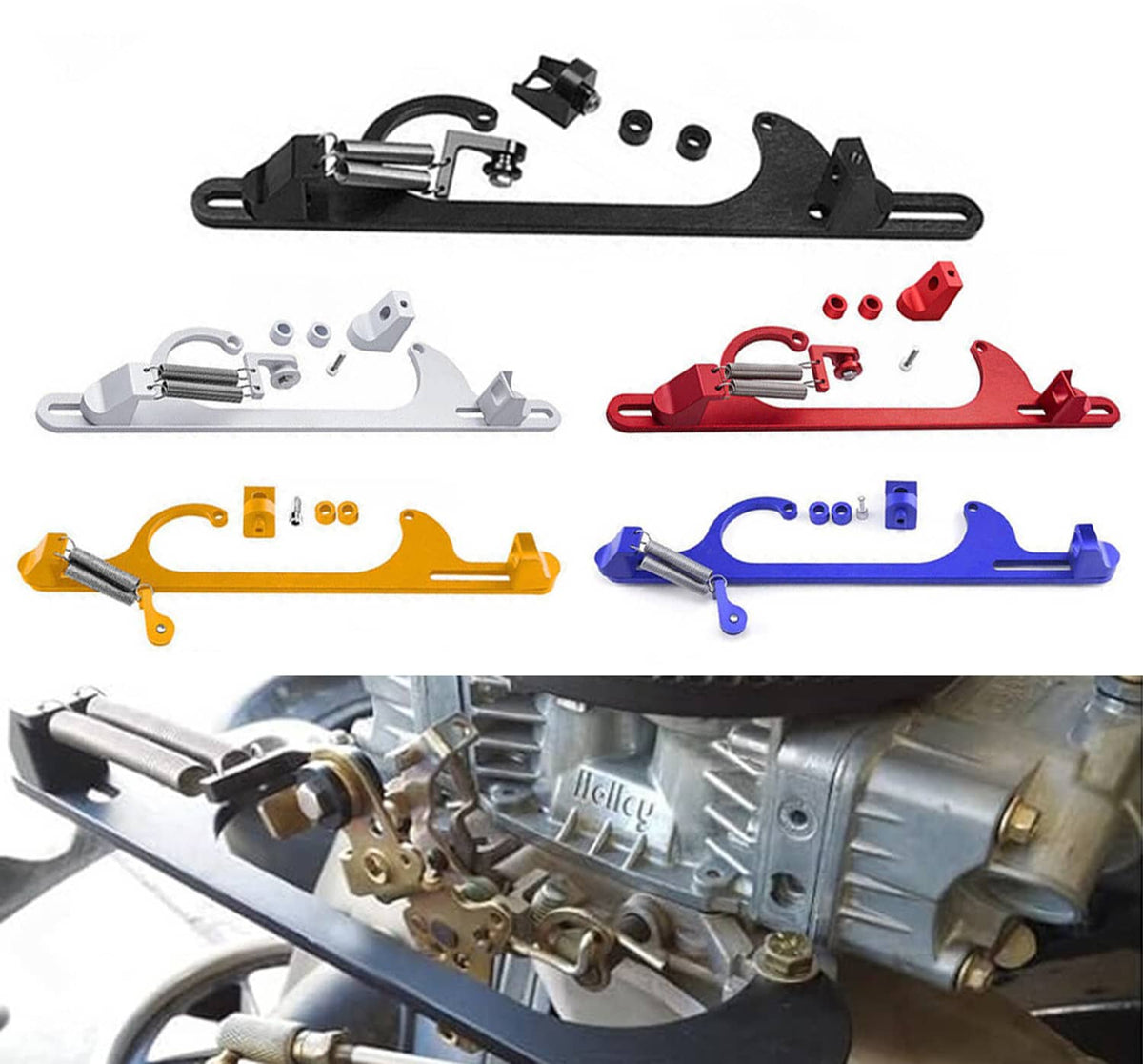 Solidspare Aluminum Throttle Cable Carb Bracket For Holley 4150 4160 Carb 350 400 SBC New
