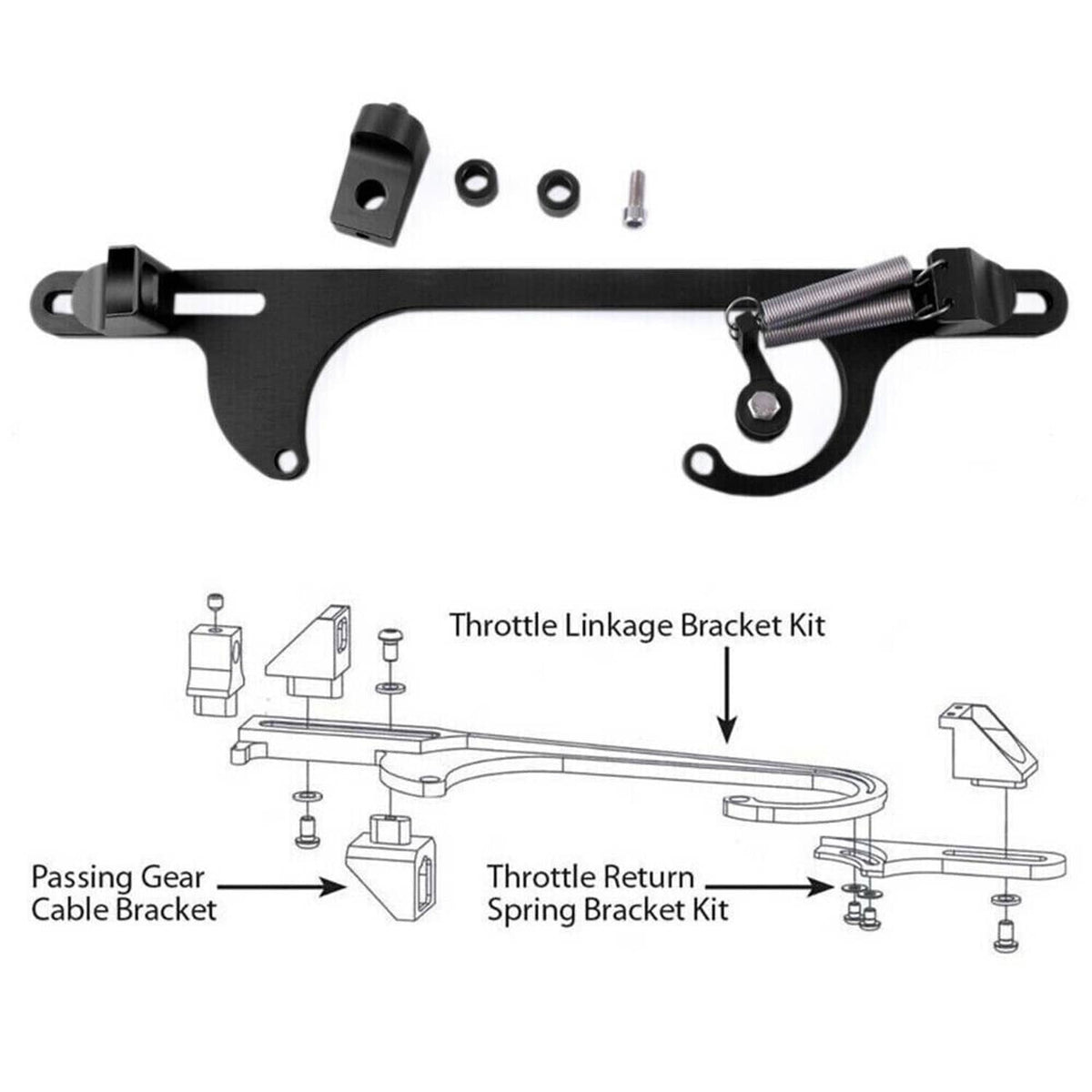 Solidspare New Throttle Cable Carb Bracket For Holley 4150 4160 Carburetor 350 SBC Aluminum