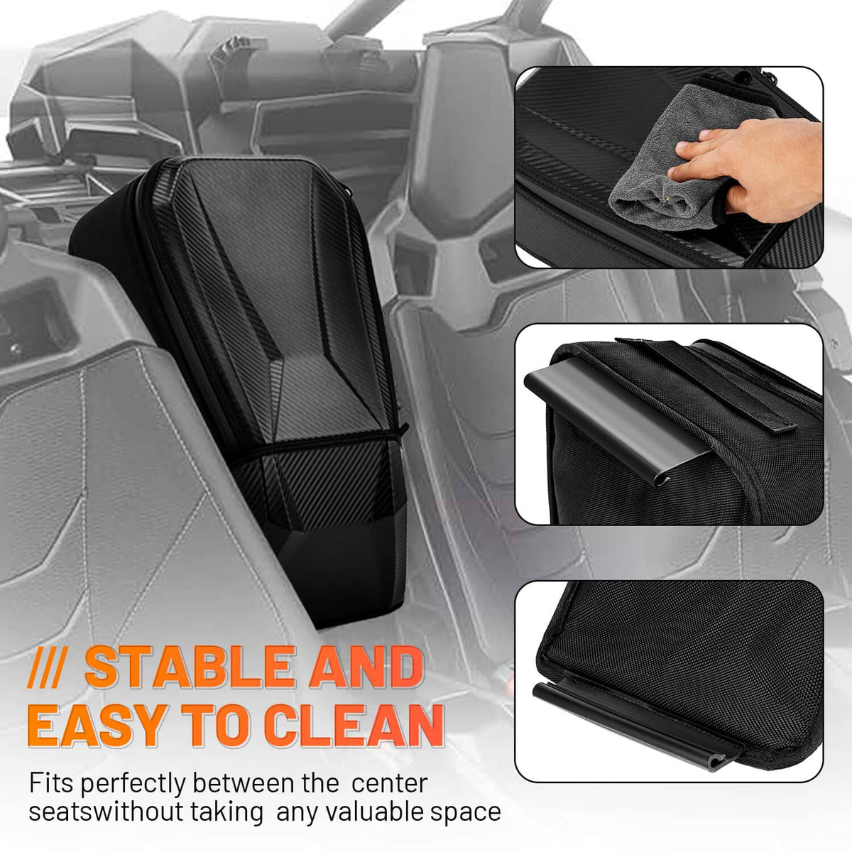 Solidspare UTV Center Console Seat Storage Bag for Can Am Maverick X3 Max Turbo 2017-2024