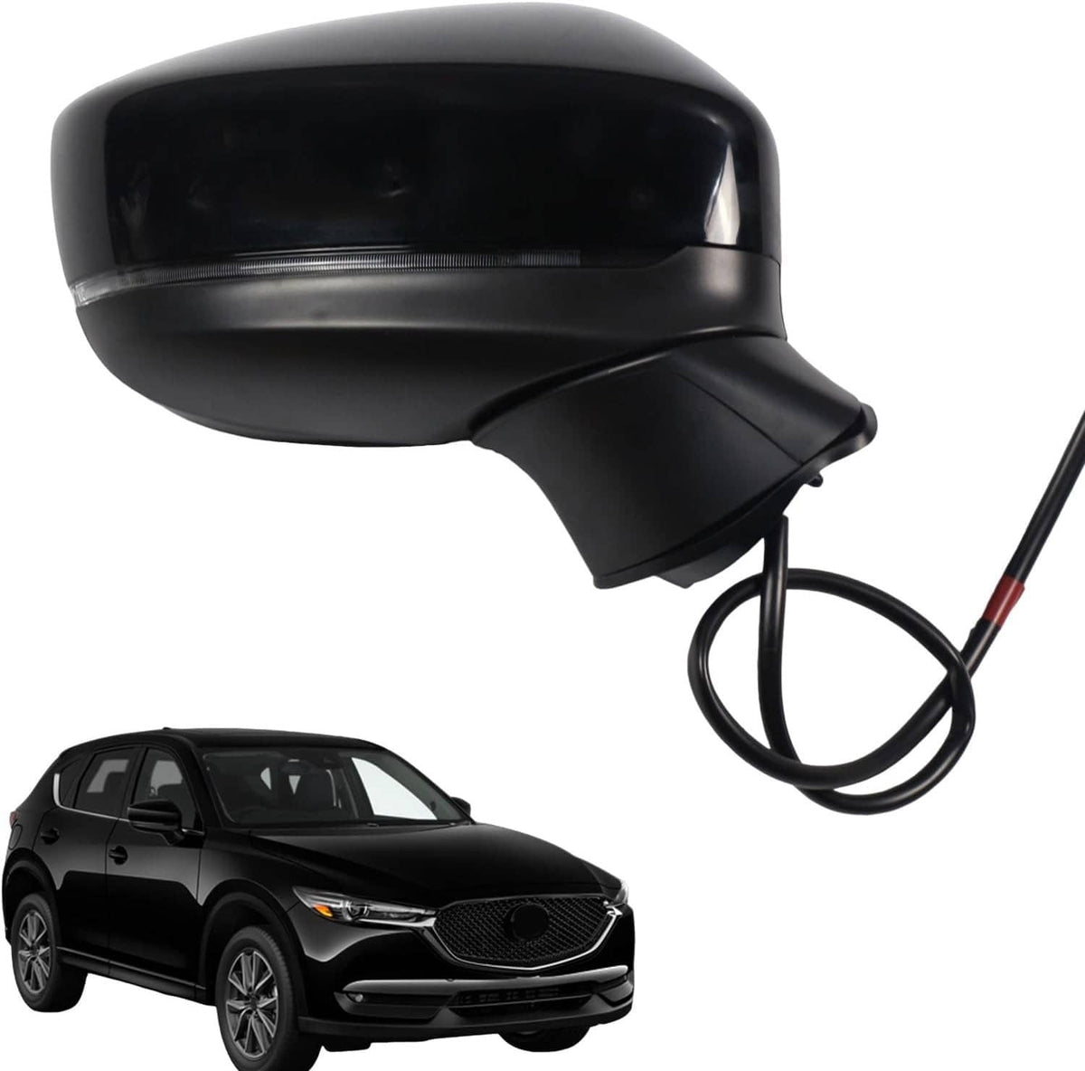 Solidspare Passenger Side Mirror for 2017-2024 Mazda CX-5 with BSM Power Turn Signal Light