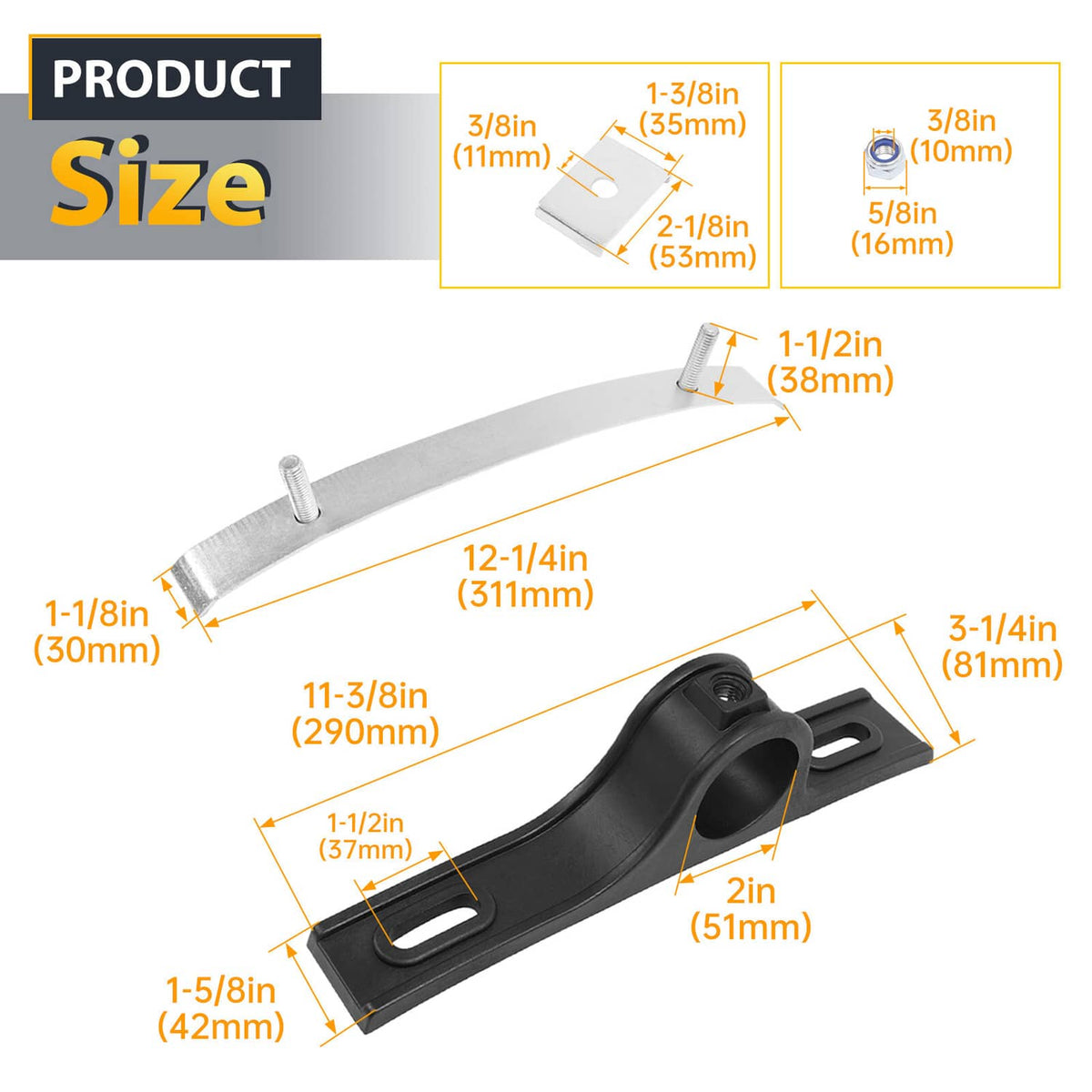 Solid Spare Fit 8591005 Fender Hanger Mounting Bracket Assembly For #8590245 #8590195