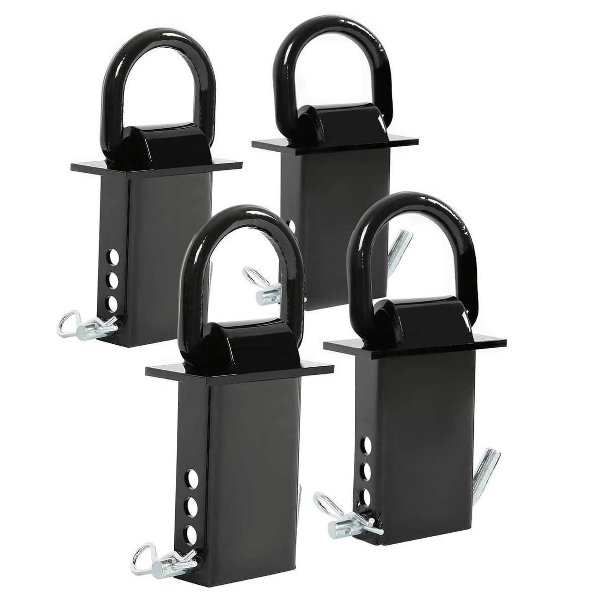 Solidspare Heavy Duty 4 Pack Trailer Adjustable Stake Pocket D-Ring Zinc 2”×4" 16200LBS