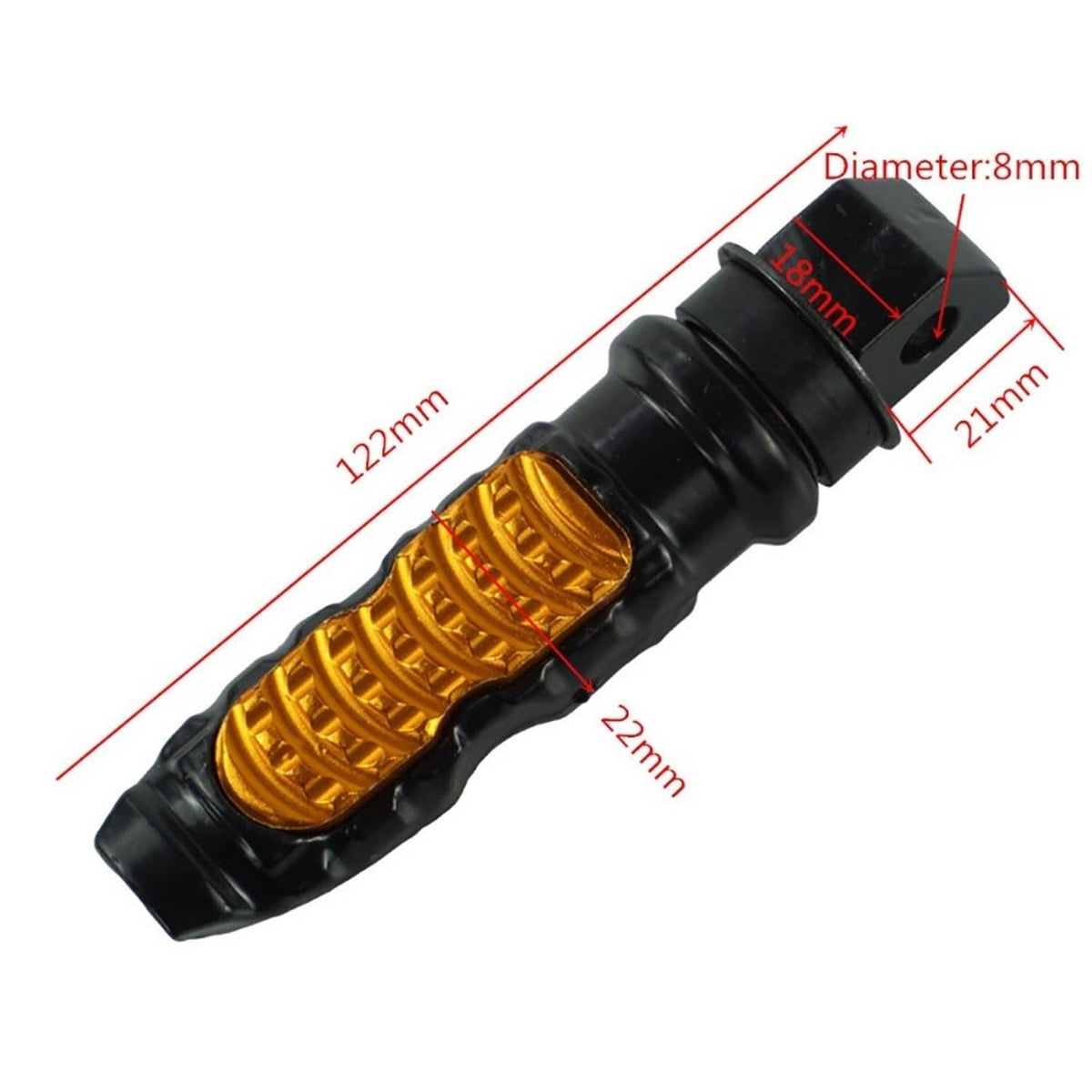 Solidspare Motorcycle Rear Passenger Foot Pegs Pedals Footrest bicycle Moped Scooter (RED)
