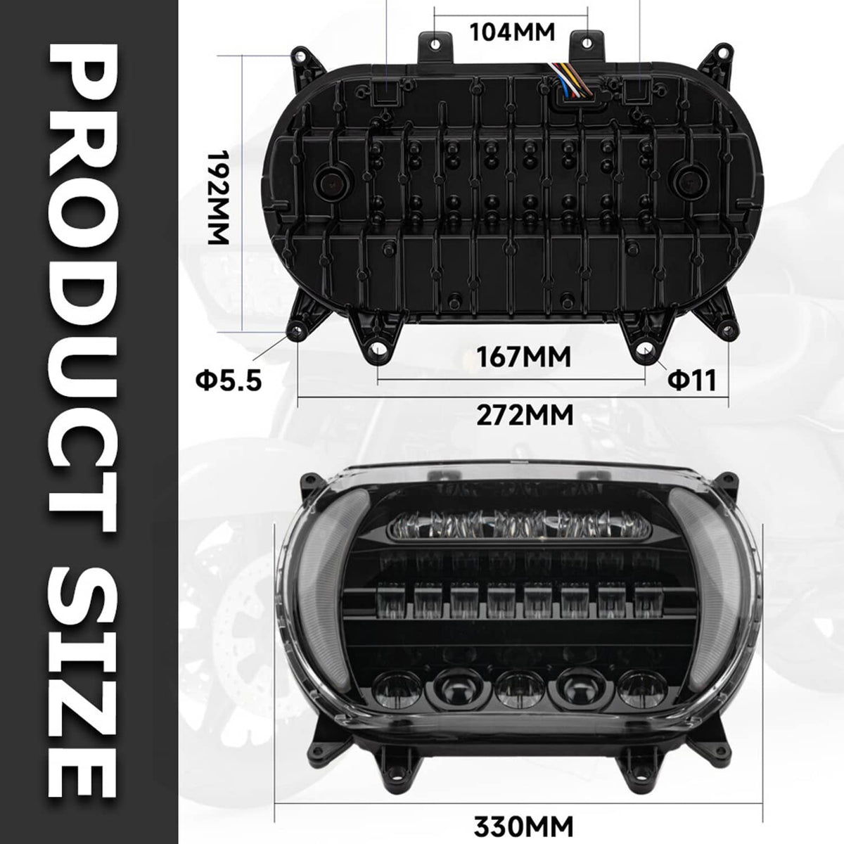 Solidspare LED Headlight Running Light Turn Signal DRL Kit For 2015-2024 Harley Road Glide