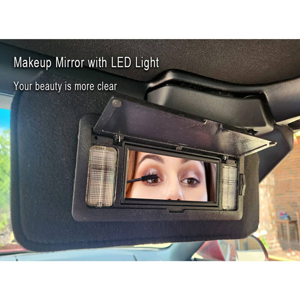 Solidspare Pair Sun visors w/Vanity Mirror & LED Light For 1984-1996 Chevy Corvette C4 5.7L