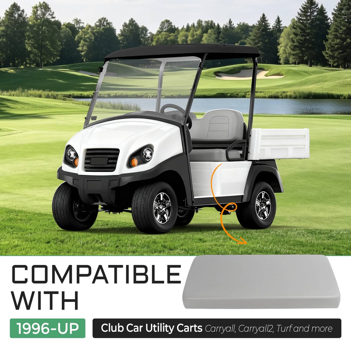 Solidspare Front Seat Bottom Cushion Golf Cart For Club Car Carryall Carryall2 Turf 1996-up