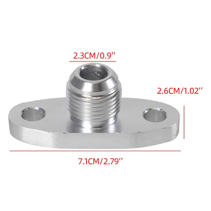 Solidspare Turbo Oil Drain Outlet Flange Gasket Adapter Kit Set 10AN 10 AN Fitting T3 T4