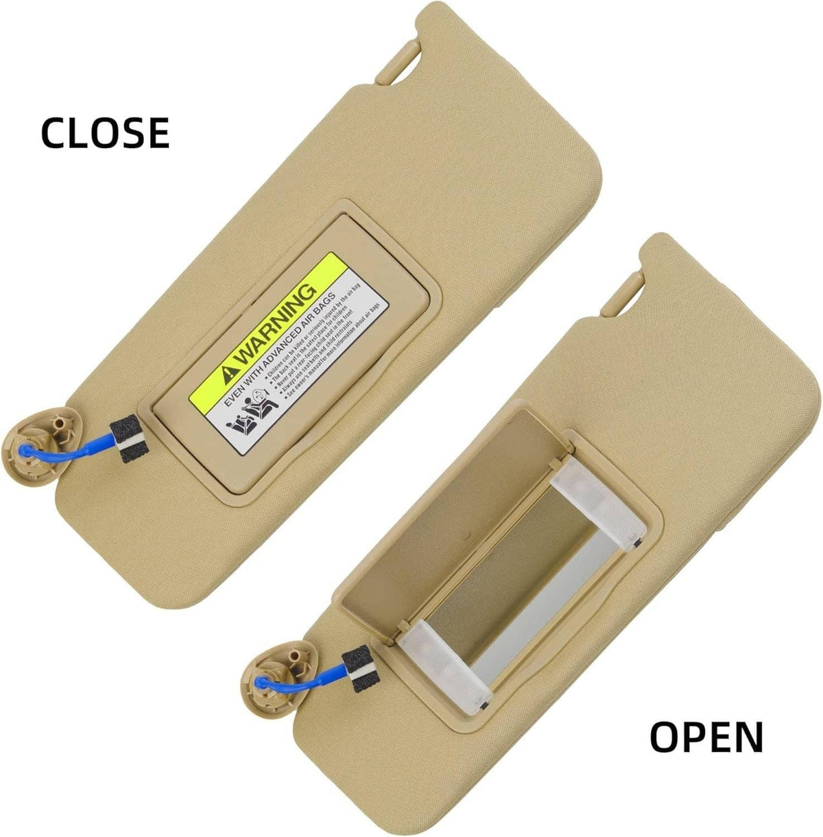 Solidspare Left Driver Side Sun Visor w/ Light & Mirror For 2008-2017 Honda Accord Beige