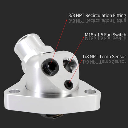Solidspare K-Series For Honda Radiator Hose Swivel Neck Thermostat Housing Aluminum K20 K24