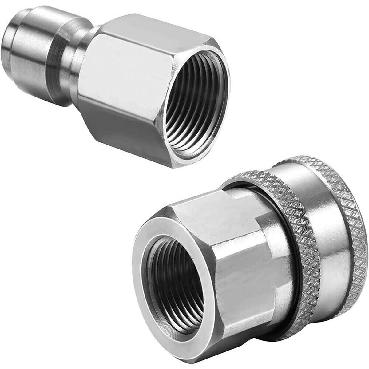 Solidspare 4 Sets NPT 3/8 Inch Stainless Steel Male and Female Quick Connector Kit Pressure