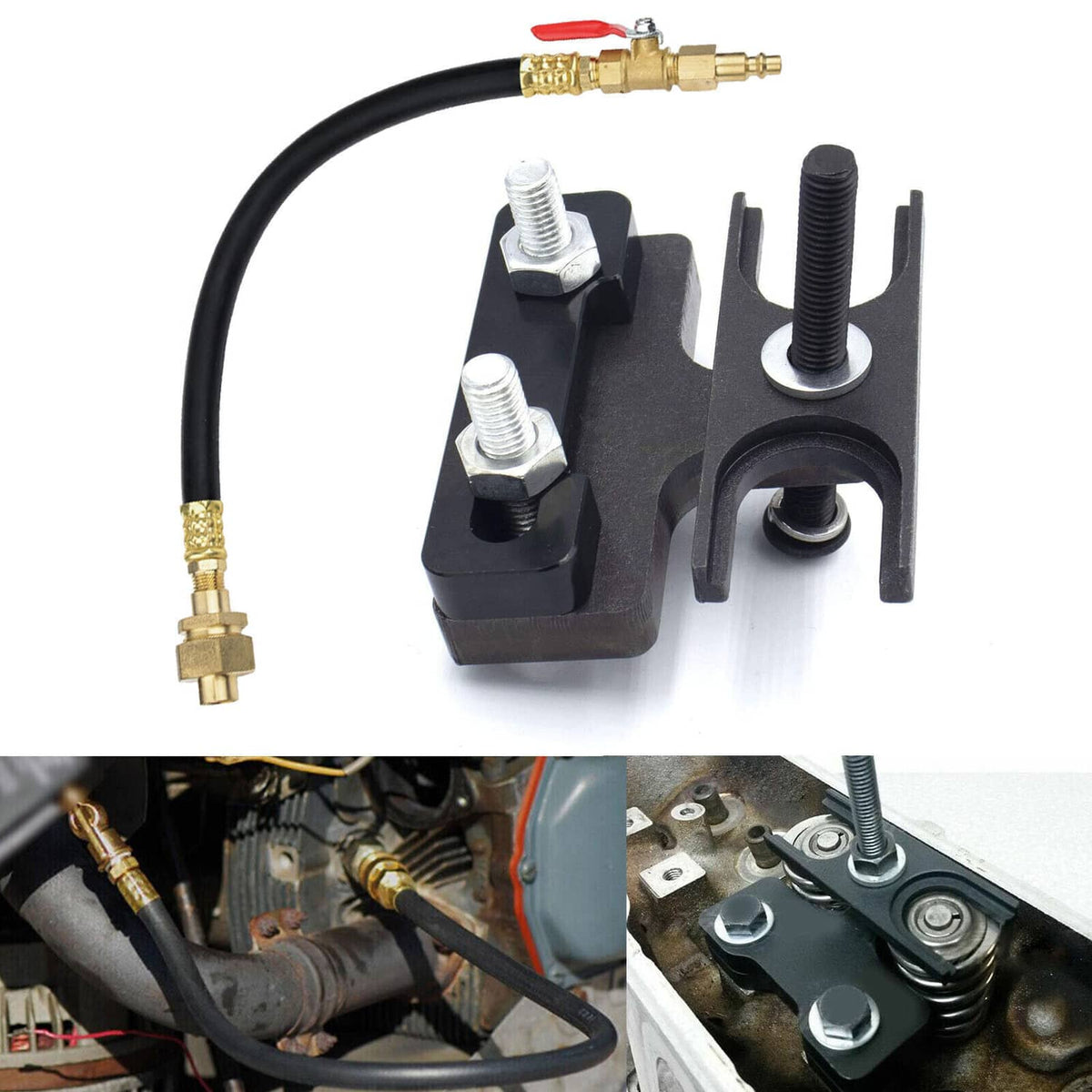 Solidspare LS LS1 Engine Valve Spring Compressor & Air Valve Holding Hose Tool For GM Chevy