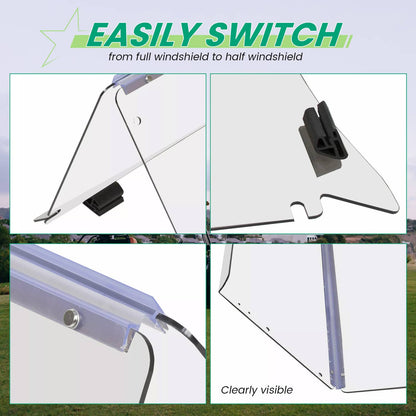 Solidspare Windshield For Club Car Precedent 2004 - Up Folding Clear Golf Cart Windscreen