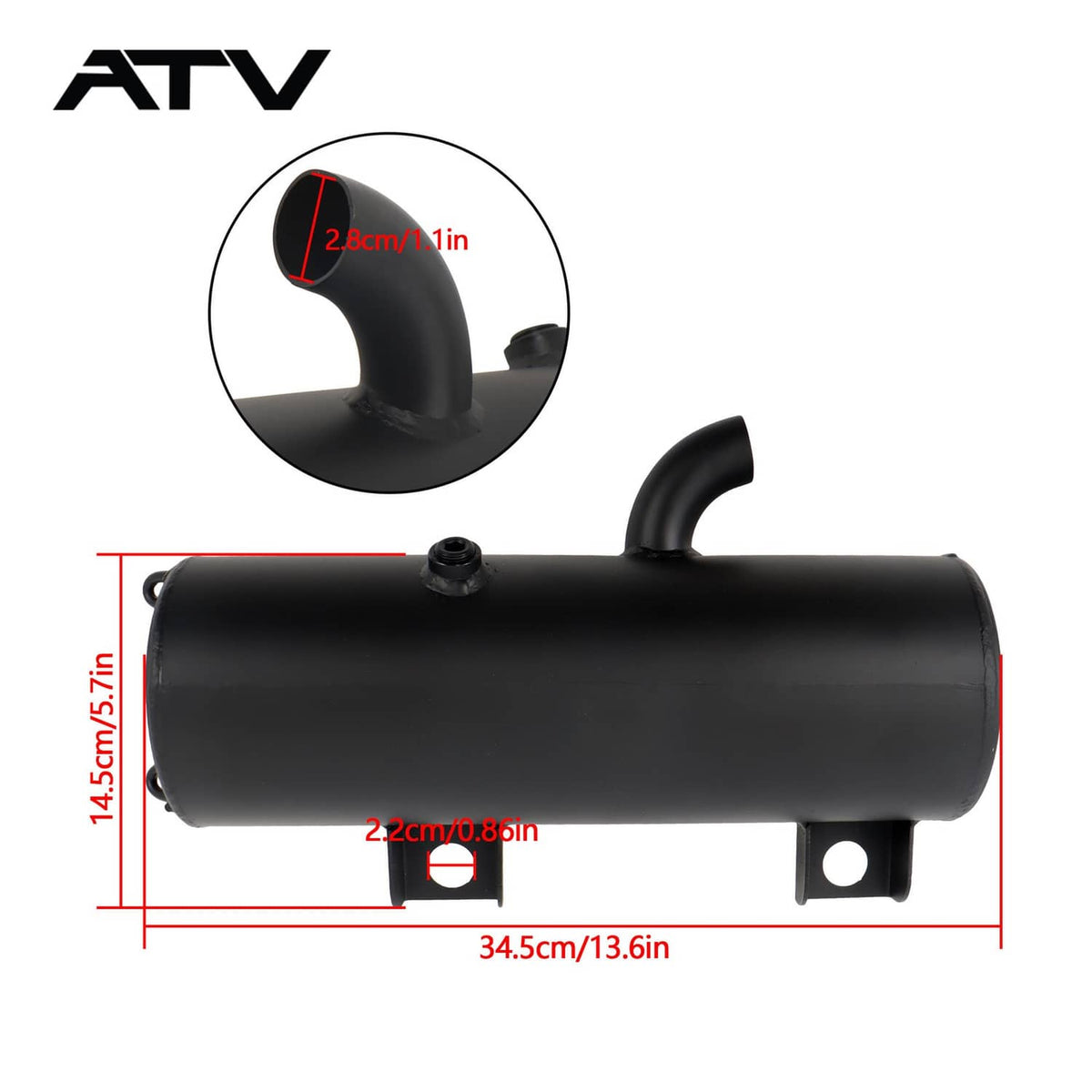 Solidspare Exhaust Muffler Silencer W/Gaskets For Polaris Scrambler 500 2000-2012