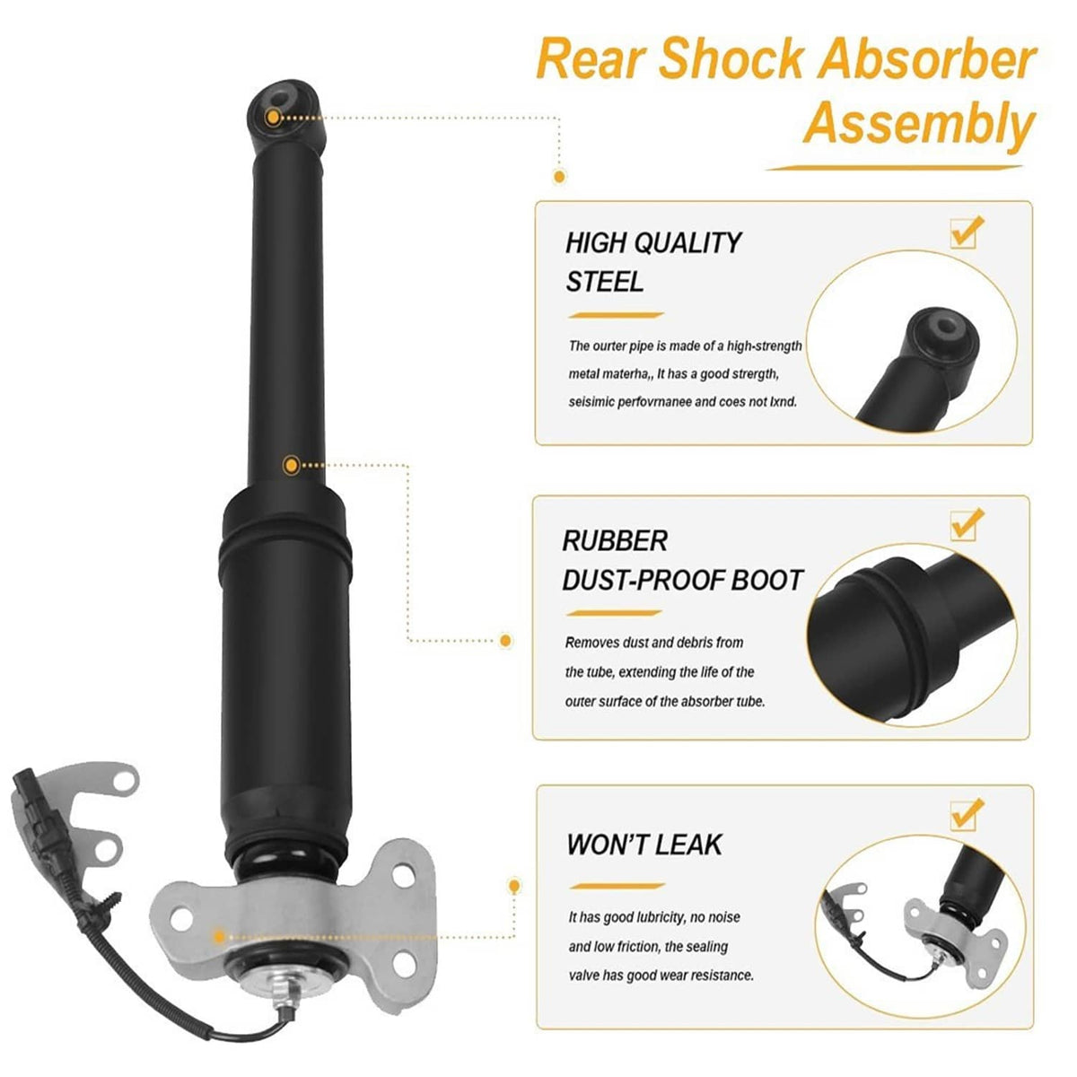 Solidspare 2x Rear Left Right Shock Absorber Struts Magnetic For 2016-2024 Chevrolet Camaro