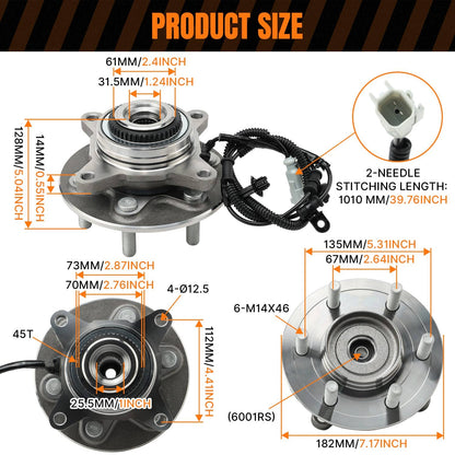 Solidspare (2) 4WD Front Wheel Bearing Hub Assembly for 18-20 F-150 Expedition Navigator