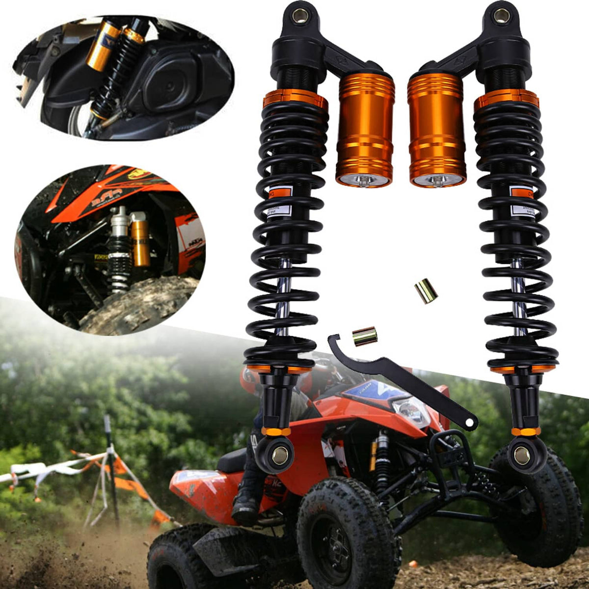 Solidspare 2X Air Shocks Absorbers 15 3/4" For Yamaha YFZ 450 Raptor 700 660 Banshee 400MM