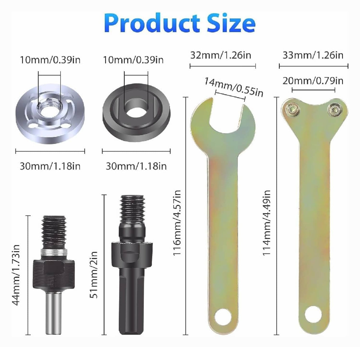 Solid Spare 6 in 1 Electric Drill Conversion Angle Grinder Adapter 6mm Connecting Rod Kit