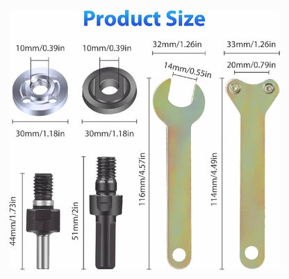 Solid Spare 6 in 1 Electric Drill Conversion Angle Grinder Adapter 6mm Connecting Rod Kit