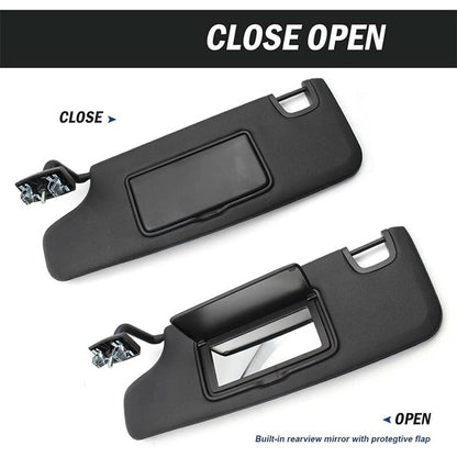 Solidspare New Black Sun Visor 6CJ07DX9AA Left Driver Side For 2007-2018 Jeep Wrangler JK